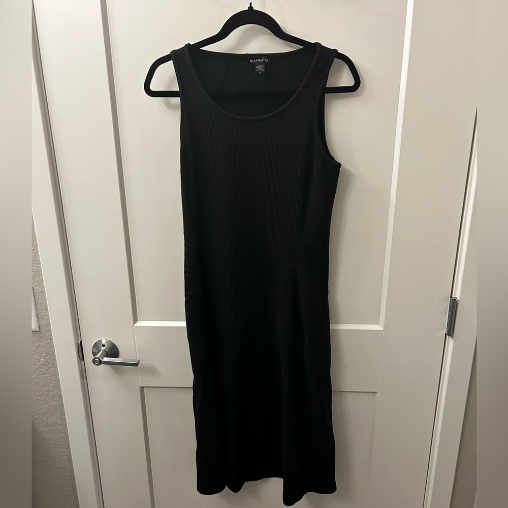 ATHLETA Ribbed Fit & Flare Athleisure dress